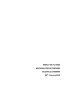 Practica obligatoria FETA. Mathematics for Teachers