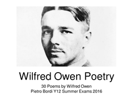 Wilfred Owen Poetry all 30 poems Complete analysis booklet