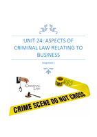 Unit 24 Aspects of Criminal Law Relating to Business - P1 P2 P3 M1 D1 (GUARANTEED TO PASS)