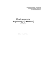 Complete Summary Environmental Psychology (April 2017)