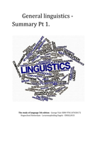 General Linguistics Pt.1 (Chapter 1+2)