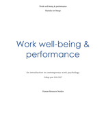 Summary Work Well-Being & Performance An introduction to contemporary work psychology