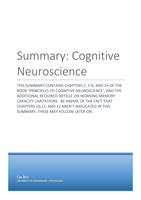 Book Summary: Principles of Cognitive Neuroscience 