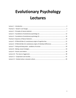 Lectures Evolutionary Psychology
