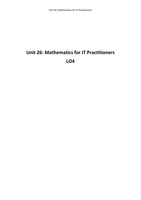 Unit 26: Mathematics for IT Practitioners LO4 P9 P10 M5 D2
