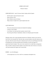 Romeo and Juliet - Plot Summary and Character Analysis