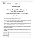 Strategic Supply Chain Management exam 2013