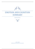 Emotion and Cognition Summary