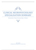 Clinical Neuropsychology Literature Summary