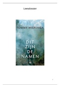 Boekverslag Nederlands, Dit zijn de namen, Tommy Wieringa