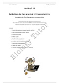 Guide Lines for Core Practical 12 - Enzyme Activity Q 10 - Activity 5.18