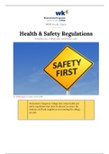 BTEC Business Management - Unit 27 Understanding Health and Safety in the Business Workplace