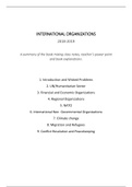 INTERNATIONAL ORGANIZATIONS SUMMARY