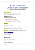 Experimental and Correlational Research Study Guide
