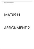 MAT0511 Assignment 2 MEMO