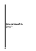Samenvatting Conversation Analysis (lectures)