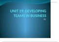 Unit 19 - Developing Teams in Business 