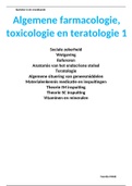 Samenvatting Algemene farmacologie, toxicologie en teratologie 1