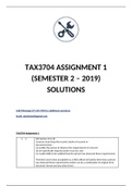 Tax3704 Assignment 1 - Semester 2 (2019)