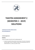 Tax3704 Assignment 2 - Semester 2 (2019)