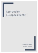Leerdoelen Europees Recht | Leerjaar 2