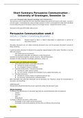 Short Summary Persuasive Communication Reader chapter 1 -9 (including slides)