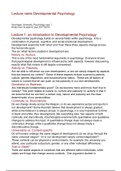 Lecture notes Developmental Psychology RUG Groningen BA1