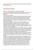 Lecture notes Social and Cross-Cultural Psychology, RUG, Psychology BA 1