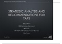 MGT521 Week 2 Individual Assignment, Strategic Analysis and Recommendations for TAPS
