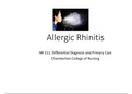 NR 511 Week 7 Clinical Practice Guideline(CPG) Allergic Rhinitis- Transcript & Powerpoint Presentation:Chamberlain College of Nursing.