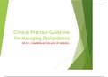 NR 511 Week 7 Clinical Practice Guideline PowerPoint Presentation, Dyslipidemia-Chamberlain College of Nursing