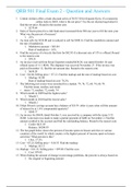 QRB 501 Final Exam 2 - Question and Unique Answers 2019/2020
