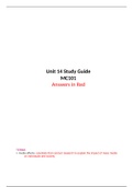 MC101 (Mass Communication in Society) - Unit 14 Study Guide for Quiz - Graded A - SEMO