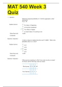ASHFORD UNIVERSITY MAT 540 Week 3 Quiz(LATEST) WITH COMPLETE SOLVED SOLUTIONS GRADE A+