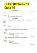 BUS 300 Week 11 Quiz 10 LATEST WITH COMPLETE SOLUTIONS GRADE A+