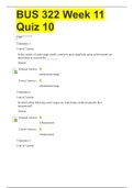 BUS 322 Week 11 Quiz 10 WITH LATEST AND COMPLETE SOLUTIONS GRADE A+