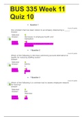BUS 335 Week 11 Quiz 10 WITH COMPLETE AND LATEST SOLUTIONS GRADE A