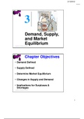 EKN110 - Chapter 3: Demand, Suply and Market Equilibrium 