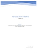 Content Marketing Summary 