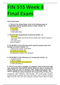 FIN 515 Week 8 Final Exam|DEVRY UNIVERSITY|LATEST SOLUTIONS GRADE A WITH ALL CORECT ANSWERS