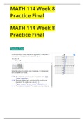 MATH 114 Week 8 Practice Final|DEVRY UNIVERSITY | (VERIFIED) LATEST GRADE A SOLUTIONS