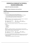 MINNEAPOLIS COMMUNITY & TECHNICAL COLLEGE NURSING 3200  EXAMS WITH QUESTIONS AND ANSWERS.  Chapter 28: Assisting with Respiration and Oxygen Delivery GRADED