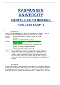 NUR2488 Week 2 Exam / NUR 2488 Week 2 Exam ( New , 2020): Rasmussen University of Nursing Mental Health Nursing (100% Correct)(SATISFACTION GUARANTEED, Verified & Graded)
