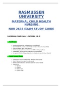 NUR2633 Exam Study Guide Quiz / NUR 2633 Exam Study Guide Quiz (New, 2020): Maternal Child Health Nursing -Rasmussen University (100% Correct)(SATISFACTION GUARANTEED, Check Verified and Graded)