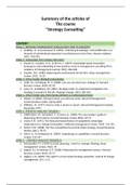 All summaries of the articles of the course Strategy Consulting