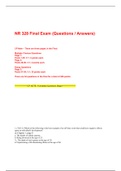 NR 328 pediatric nursing Final Exam (Questions / Answers)