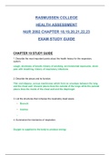 NUR2092 Health Assessment Chapter 18,19,20,21,22,23 Exam Study Guide / NUR 2092 Health Assessment Chapter 18,19,20,21,22,23 Exam Study Guide (Latest, 2020): Rasmussen College Verified And Graded 100% CORRECT