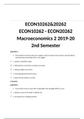 ECON10262&20262 ECON10262 - ECON20262 Macroeconomics 2 2019-20 2nd Semester(Section A- Exam)