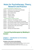 Summary - Essential Research Findings & Current Psychotherapies 