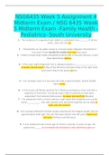 NSG6435 Week 5 Assignment 4 Midterm Exam / NSG 6435 Week 5 Midterm Exam -Family Health - Pediatrics- South University 